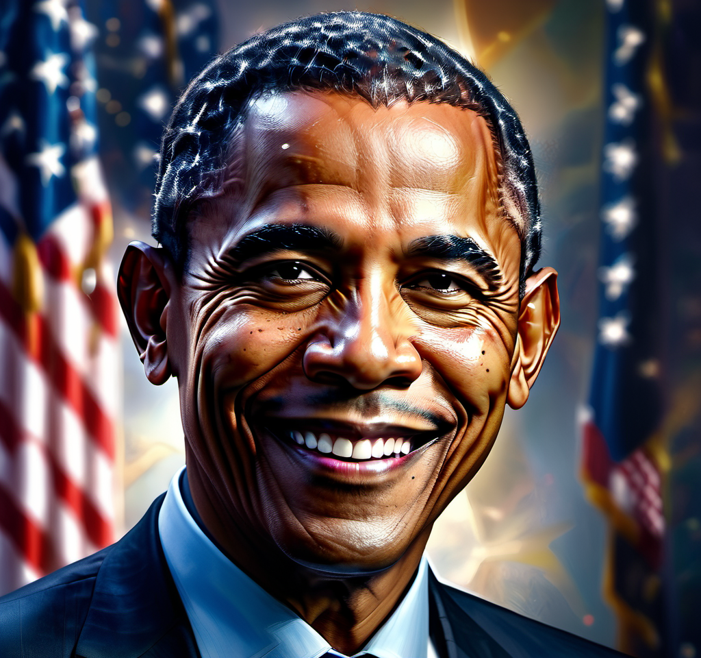 GWMDetail, portrait of Obama with smile, highly detailed face , best quality, high quality, masterpiece, 8K UHD, highly detailed, ultra detailed <lora:GWMDetail_v1.0:1.0>