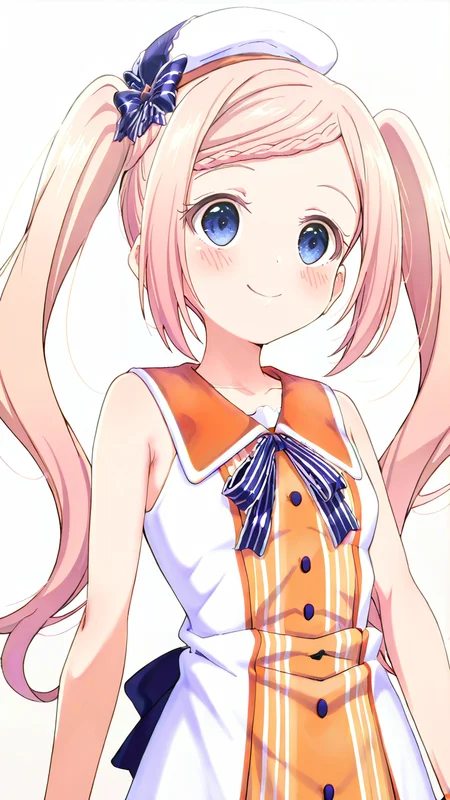 white_background,simple background,1girl,solo,full_shot,looking_at_viewer,blush,anime screenshot,sincos,Champe,looking_up,<lora:Champe_Illustrious_v10:1>,Champe-idol,smile,, masterpiece, best quality