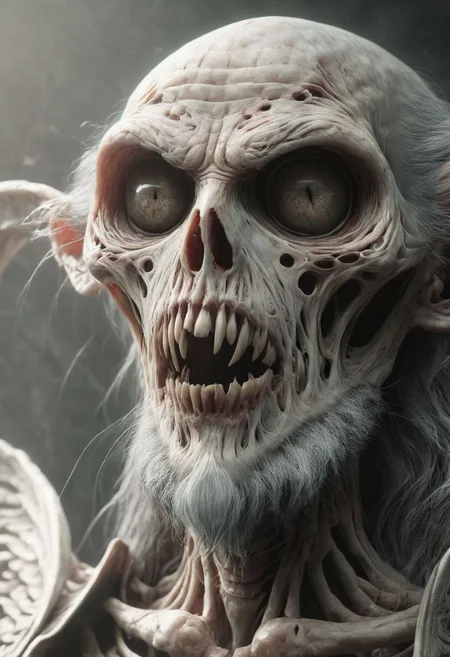Creepy Gobelin face, HDR, 4K, hyperdetailed, realistic, sharp focus, 3D shading, Behance HD, Cinema 4D, deviantart, IMAX, trending on Artstation, CGSociety, VRay, ZBrush