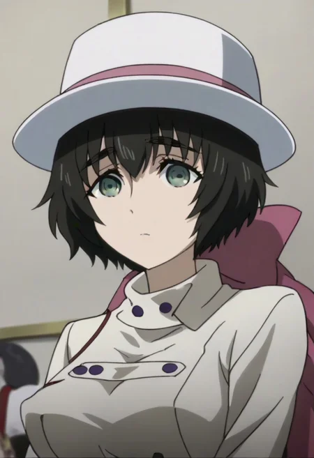 source_anime, official anime artwork, screencap, anime screencap, best quality, <lora:Mayuri_Shiina:1>solo girl, green eyes, thick eyebrows, Mayuri coat, white headwear, ,,,,,,,,,,,,,,,,,anime coloring, anime screencap, 1girl,Solo ,, anime,PUFFY nipple,huge breasts,,,official art, Uncensored ,Unedited ,,,,,,,,,,,,,,