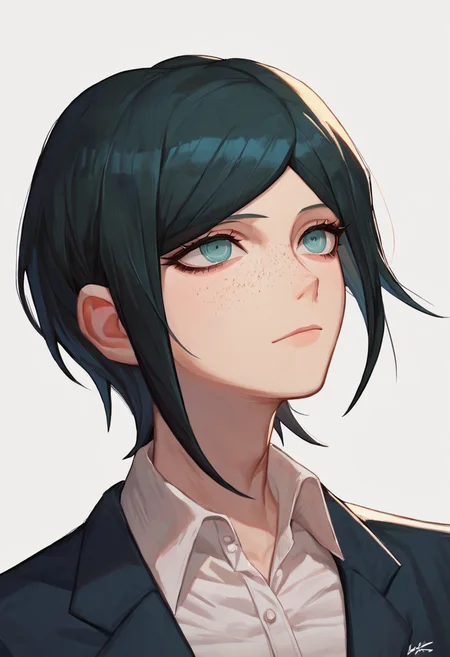 score_9, score_8_up, score_7_up, simple background, white background, light smile <lora:danganronpa_aio_1:1>
ikusaba mukuro, black hair, freckles