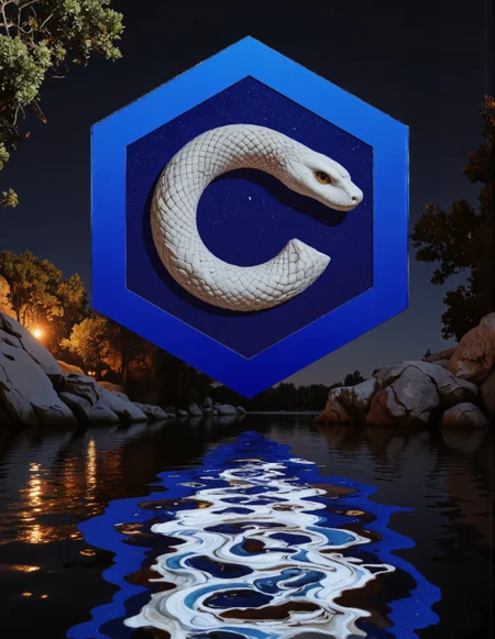 aidmayearofthesnake , white round snake inside of civitaiLogo floating above sea during night, <lora:flux\civitaiLogoFlux.safetensors:1.0:1.0> <lora:flux\aidmaYearOfTheSnake-FLUX-v0.1.safetensors:0.8:0.8>