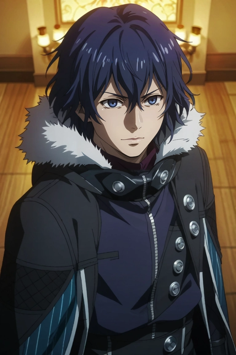 score_9, score_8_up, score_7_up, source_anime, rating_safe, intricate details, , , depth of field, 1boy, solo, male focus, <lora:ayato_kirishima_pony:0.96>, ayato_kirishima, blue hair, blue eyes, hair between eyes, fur trim, mask, from above, full body, plaza, indoors, light, index finger raised, speaking, talking, , <lora:sdxl_lightning_8step_lora:1>