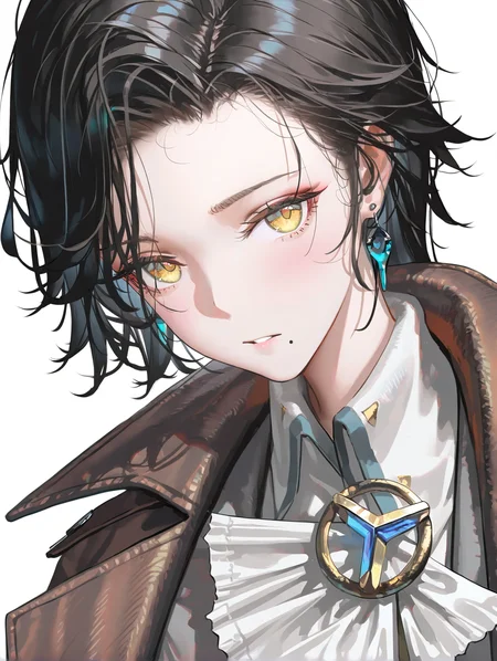 1girl,solo,white background,greta hofmann,simple background,,looking at viewer,mole under mouth,yellow eyes,<lora:hofmann-000014:1>, masterpiece, best quality, very aesthetic, absurdres,newest, incredibly absurdres,, (artist:reoen:0.826446),(artist:machi:0.9),(artist:ningen_mame:0.9),(artist:sho_(sho_lwlw):0.9),(artist:rhasta:0.9),(artist:wlop:0.7),(artist:ke-ta:0.6),(fkey:0.5),(tianliang duohe fangdongye:0.5),(hiten \(hitenkei\):0.6),best quality,amazing quality,(artist:onineko:0.826446),very aesthetic,bokeh, Wisadel,