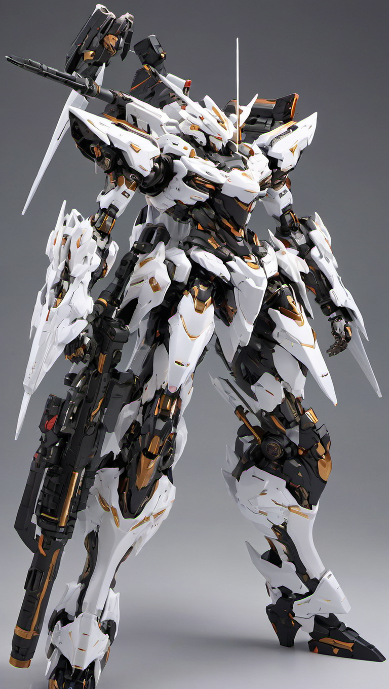 (RRS:1.2), best quality, masterpiece, ultra-detailed, mecha robot, (ultra-detailed mecha armor), full armor, (very large size robot:1.5), city, glowing eyes,  (full body:1.2), (mechanical parts:1), (robot joints:1),  (military parts:1.5), (heroic parts:0.1), cable, (battle-ready:1.2),(powerful stance:1.3),(Detailed eye description:1.2),(huge mechanical weapon:1.2), (detailed weapon description:1.2),  (holding weapon and weapon :1.5)<lora:srdxl_v1f:0.4>