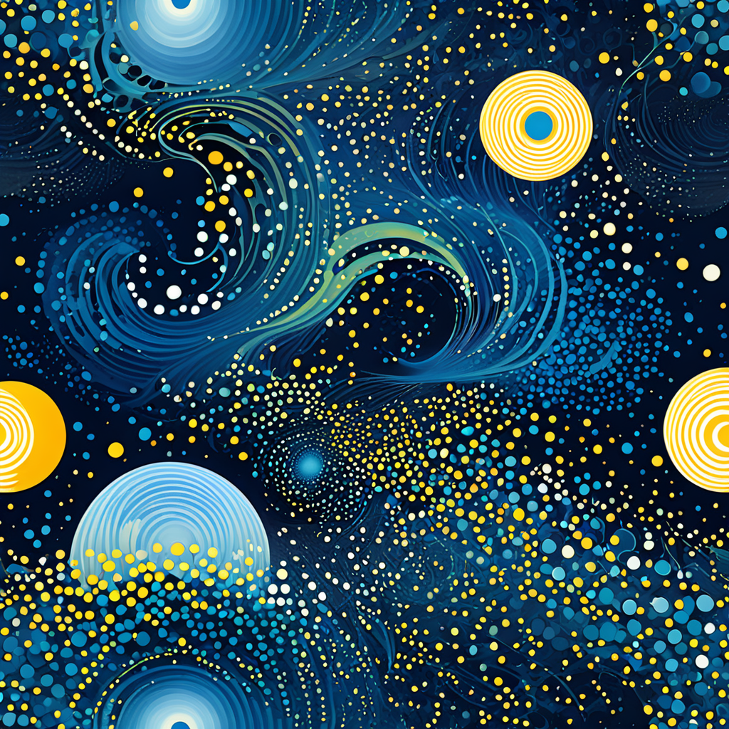 Glowing particles orbiting an unseen force, Pulsating spheres radiating energy, Billowing clouds of smoke transforming into shapes, Bridget Riley, Hilma af Klint, Yayoi Kusama, Layered gradients, Tactile, Delicate, Translucent, Unpredictable, Geometric, Organic, Swirling, Dreamlike, Chaotic masterpiece, best quality, absurd resolution, artabs,  <lora:artfullyABSTRACTA:1>,