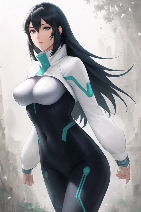 <lora:may(gundam)_lora:0.8>, 1girl, may, masterpiece, realistic, highly detailed, elegant, intricate, bodysuit, cowboy shot