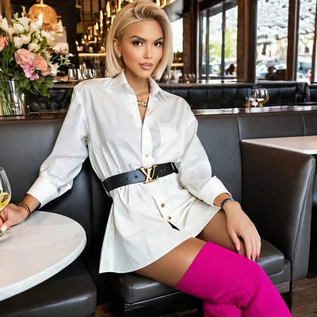 Woman drinking wine at a restaurant