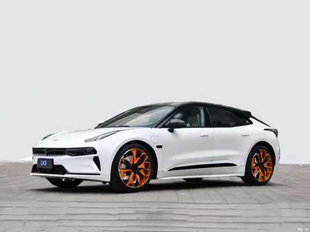 zeekr 001,orange body,white wall background,simple background,vehicle focus,car,ground vehicle,motor vehicle,no humans,white background,shadow,sports car,wheel,simple background,<lora:zeekr 001:0.8>,, masterpiece, best quality,