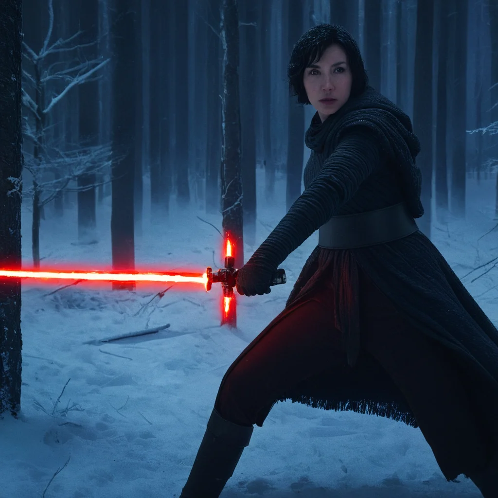 UHD, 4k, ultra detailed, cinematic, a photograph of <lora:Crossguard quillons_lightsaber:1>
Crossguard quillons_lightsaber a woman with a sword in a snowy forest in star wars universe,1girl,solo,looking at viewer,short hair,black hair,holding,yellow eyes,weapon,pantyhose,sword,torn clothes,glowing,bandages,knife,nature,cloak,forest, sith anime, sith lord, snowing, winter, epic, beautiful lighting, inpsiring