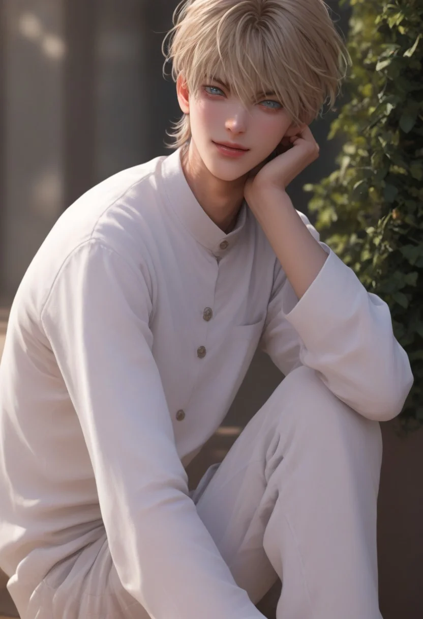 ((fully clothed, open eyes, captivating, relax, charismatic, sitting, full color, upper body)) score_9, score_8_up, score_7_up, anime, 19 year old ,
((1boy, solo, skinny, very skinny, twink)), male focus, slim toned male, male focus, Kabuto_(MonsterAndGhost), blond hair, blonde, bangs, short hair, pale skin, blue eyes, full color, cute, twink, male focus, open eyes, cute boy, looking at viewer, smile, glowing, ((outdoor)), sunny light, sun light, bright, feminine, very cute boy,
Macro detailed realism style photograph, bright lighting, 1man, confident, score_9,score_8_up,score_7_up, source_anime, male focus, tall, detailed eyebrow,
