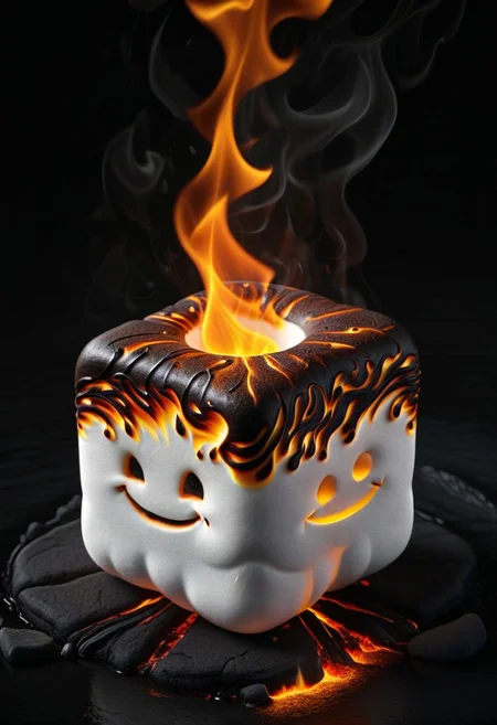 high quality, high resolution, extremely detailed, HavvoricFireDarkstyle, marshmellow,