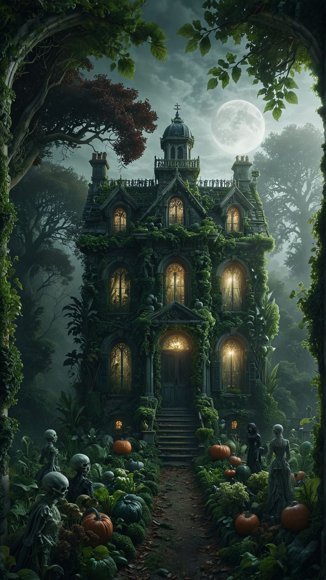 cinematic, a haunted Victorian mansion at night, with ghostly figures seen through the windows, eerie moonlight casting long shadows, overgrown garden and misty surroundings, gothic and mysterious atmosphere 
 <lora:ral-sld:1> ral-sld
<lora:add-detail-xl:1>
<lora:MJ52:0.35>,
<lora:SDXLFaeTastic2400:0.325>,
(settings by AIDigitalmediaaggency:0.0001),
OverallDetailXL