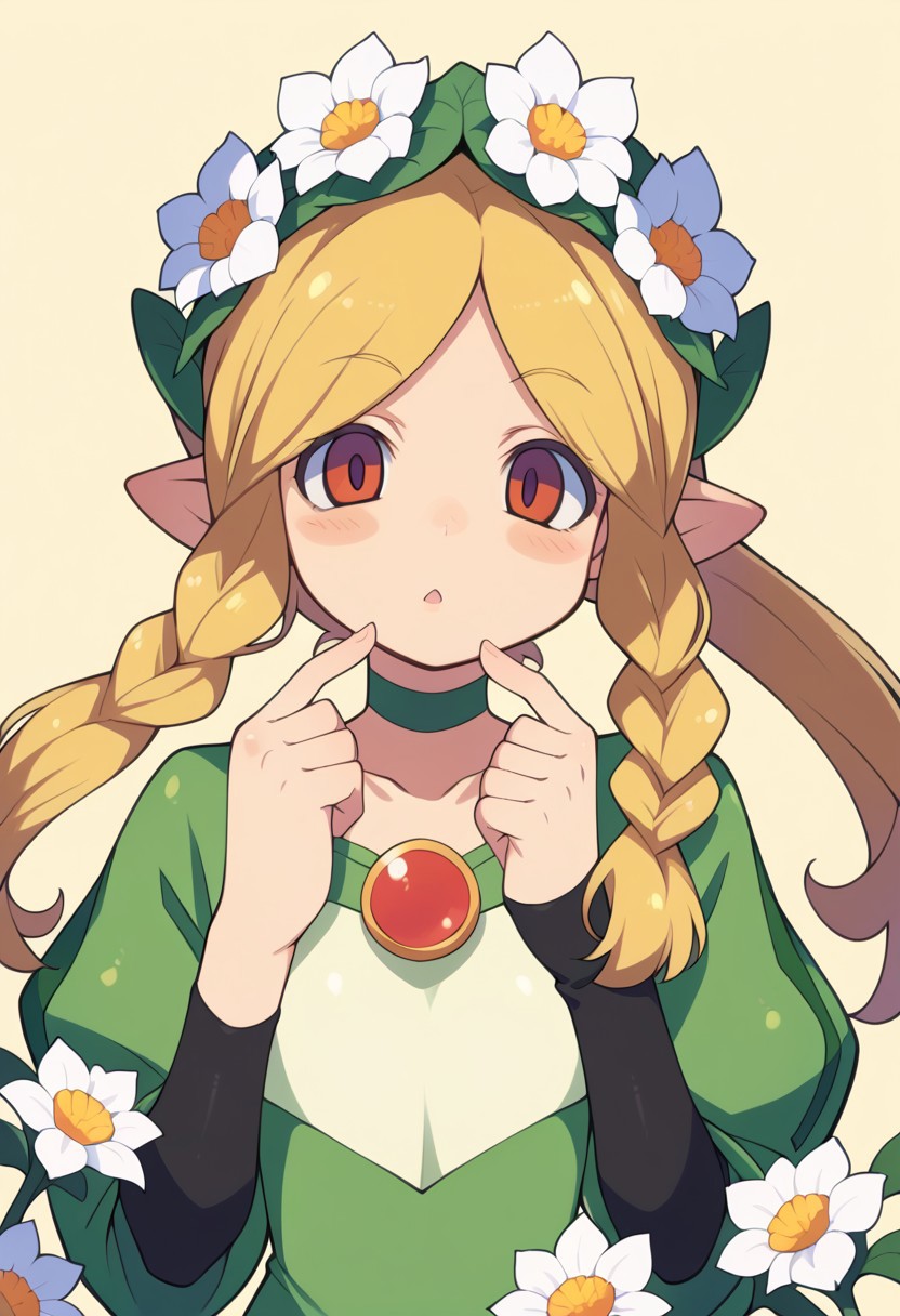 (zPDXL3),
(zPDXLxxx),
simple background, 
1girl (mercedes) <lora:mercedes-PD-1.0:1>, 
mercedes, 
flowers, 
thoughtful, 
cute, 
lily pad, 
from below, 
bust up,