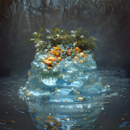 foodphoto, a bowl of fruit made out of slime, fruit in a bowl, fruit made of slime, fruit still life, bowl made of slime, table made of slime,
natural light, no bright spots,
((translucent slime)), ((transparent slime)), made of water, (bioluminescent slime), sl1m3, slime, slime-morph, ais-blmn, saturated colors, no creatures, no humans, no monsters, no pokemon, scenery only, scenery, ral-lava, watce