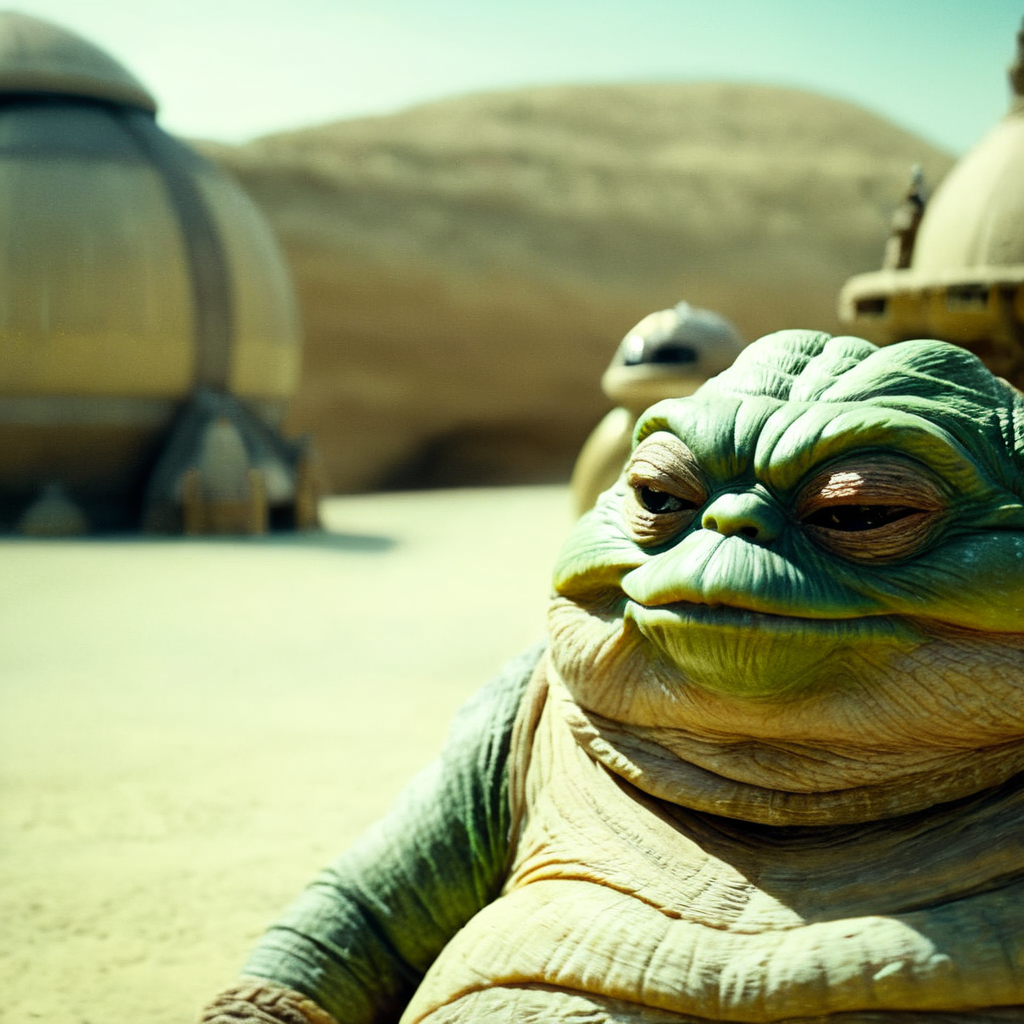 cinematic film still of  <lora:star wars style:1.2>
In star wars universe Jabba the Hutt creature star wars style, shallow depth of field, vignette, highly detailed, high budget, bokeh, cinemascope, moody, epic, gorgeous, film grain, grainy
