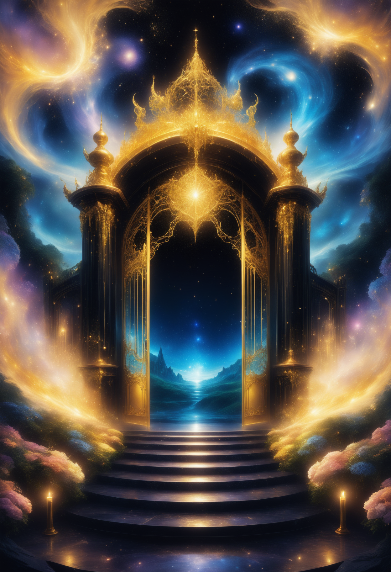 the entrance to the kingdom of dreams by starLS <lora:stardustlandscapes-000006:0.7> <lora:SDXLFaeTastic2400:0.5>