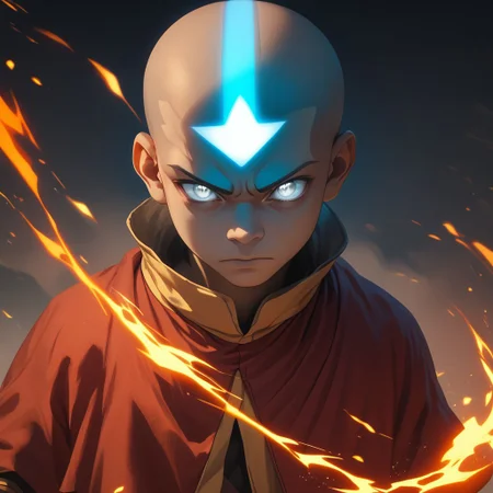 score_9, score_8_up, score_7_up, score_6_up, score_5_up, score_4_up, 1boy, Aangava, grey eyes, avatarstate, bald, glowing, glowing eyes, avatarstate