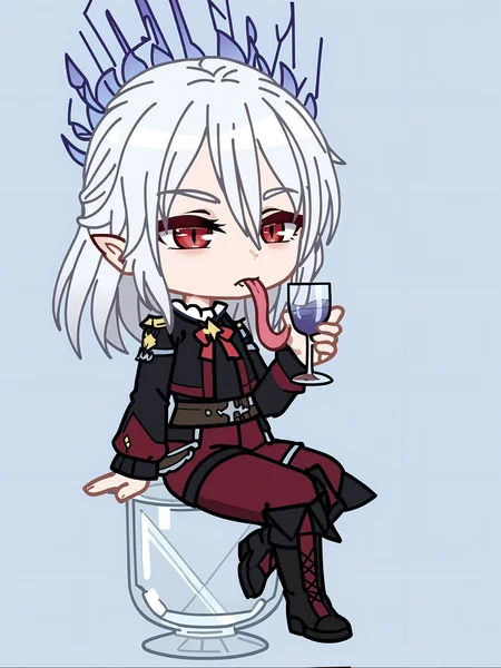 score_9,score_8_up,score_7_up,score_6_up,source_anime, shiny, shiny skin, <lora:MeMaXLV3_TypeB_AutismMix:0.8>, <lora:AIã¤ã©ã¹ããããã:0.8>, gacha, chibi, full body, <lora:Gacha_star:0.8>,
best quality, cute, chibi,solo,(monster girl:1.2),dragon girl,(scale:1.2),(shortstack:1.2),(half-closed eyes:1.2), white hair, red eyes,(two-tone hair:1.2),pointy ears, ,(lick put glass:1.4),long tongue (sketch, tegaki:1.3),from side, fantasy clothes,sitting,
,<lora:add-detail-xl:1>, japanese, ultra detailed, serious, best quality, amazing quality, very aesthetic, absurdres, masterpiece, best quality,spotlight,masterpiece, best quality, high quality, highres, absurdres, caustics, offcial art, anime screencap,