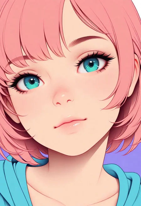 masterpiece, best quality, amazing quality, very aesthetic, (flat colors:2), (artist:Tsuaii:1),
1girl, close up portrait, looking at viewer