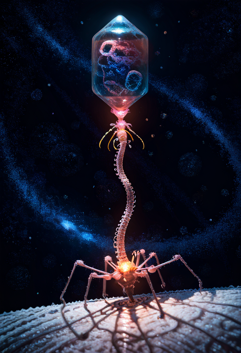 masterpiece, best quality, no humans,   B4cterio, flower, night, star (sky), space, planets,   ,<lora:BacteriophageIXL_v1:1.0>,