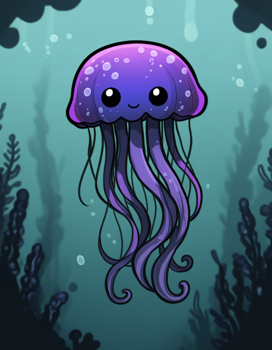 novuschroma style jellyfish <lora:105_novuschroma_1:1>