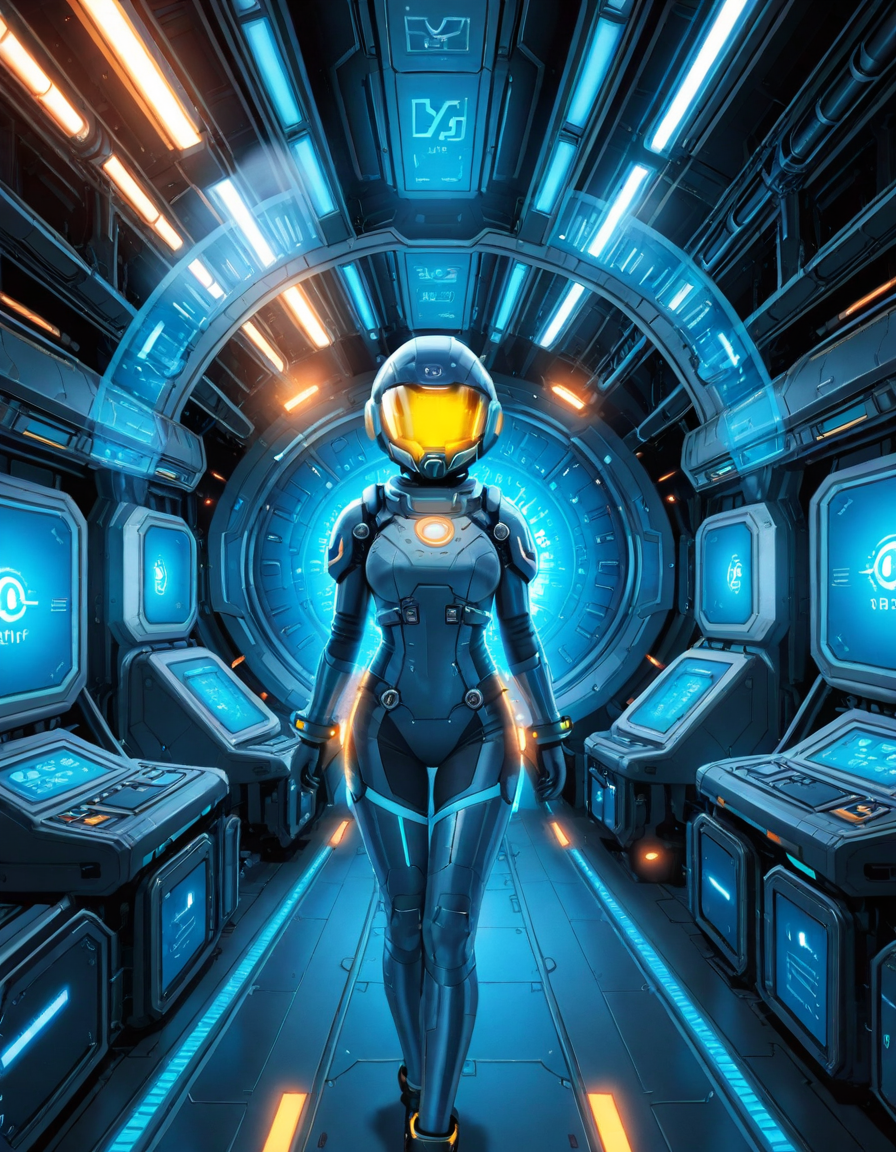 <lora:3ng1n3_r00m:1>,focus on woman face,A highly detailed and cinematic depiction of a confident woman standing in the 3ng1n3 r00m of a futuristic spaceship. She is wearing a sleek and advanced space uniform, with a metallic sheen and intricate details like glowing blue energy lines running along the seams of her suit. Her uniform is form-fitting, with visible patches indicating her rank and position, and a high-tech helmet tucked under her arm. She has short, neatly cut hair, a determined expression, and a calm yet commanding presence.
The engine room around her is illuminated by a mix of bright white and soft blue lights, reflecting off the polished metallic surfaces of the machinery. Massive, glowing energy cores pulse with light in the background, emitting a soft hum. Pipes, cables, and control panels surround her, each detailed with futuristic textures and glowing interfaces. The room feels alive with motion, as small holographic displays and robotic arms work automatically. The overall mood is futuristic, highly technological, and awe-inspiring, with sharp contrasts between the cold metallic surfaces and the warm light from the energy cores.
The image is rendered in a hyper-realistic and cinematic art style, with an emphasis on intricate details, dramatic lighting, and rich textures.<lora:SDXLFaeTastic2400:0.4> <lora:extremely_detailed:0.4> extremely detailed,, Masterpiece,best quality,hi res,8k,hi res,8k,award winning,(sharp focus, intricate, highly detailed),