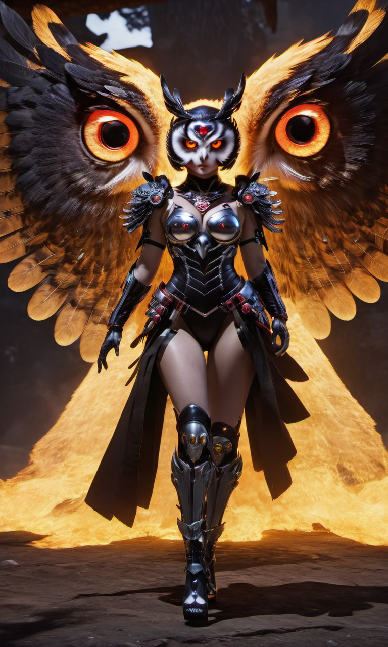 winxl,woman in full armor with glowing shadow  wings,scifi,owl mask,robe,machine,epic,masterpiece,8k uhd,awardwinning,trending on artstation and deviant art,official art,private press,raw photo,  <lora:winxl-step00000350:1>