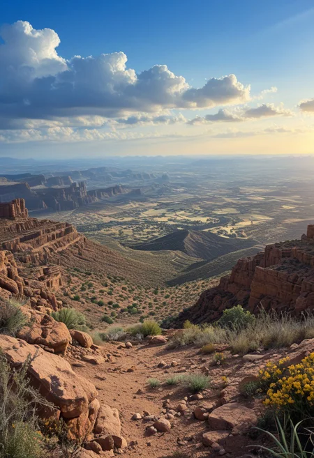 a vibrant colorful photo of a desert landscape.
 outdoors, Location , Scenery , Cloud