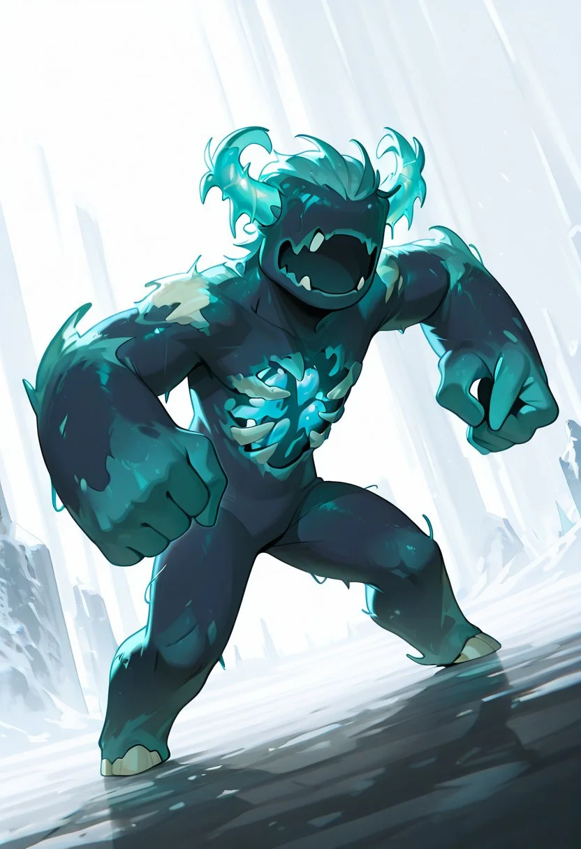 masterpiece, best quality, amazing quality, very aesthetic, absurdres, newest, detailed background, foreground blur, volumetric lighting, sharp, 4k, hd,
warden, glowing horns, standing, solo, monster, open mouth, creature, teeth, no eyes, pokemon (creature), ribs, colored skin, ((wide head, big head,)),, no teeth, no humans, big arms, no hands, no wrists, wide body, short legs, no teeth,
, dynamic angle, daytime, fighting stance, smile, big smile, no teeth,