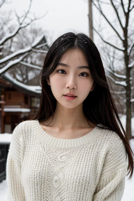 snow,sweaters,, korea japanese chinese woman face, sexy face and perfect eyes, asian girl face , sexy woman , big eyes, sexy breast , <lora:uka_lora_20231222_1848:0.75>, uka, uka face, <lora:LCM_LoRA_Weights_SD15:0.3> ,uka,
