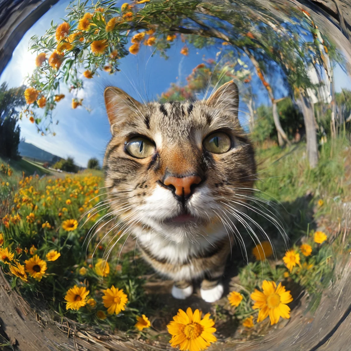 masterpiece,best quality,<lora:tbh323-sdxl:0.6>,cat in fisheye,flowers,<lora:tbh123-sdxl:0.6>