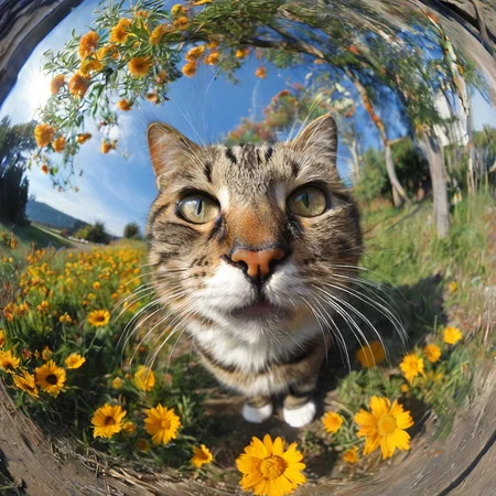 masterpiece,best quality,<lora:tbh323-sdxl:0.6>,cat in fisheye,flowers,<lora:tbh123-sdxl:0.6>
