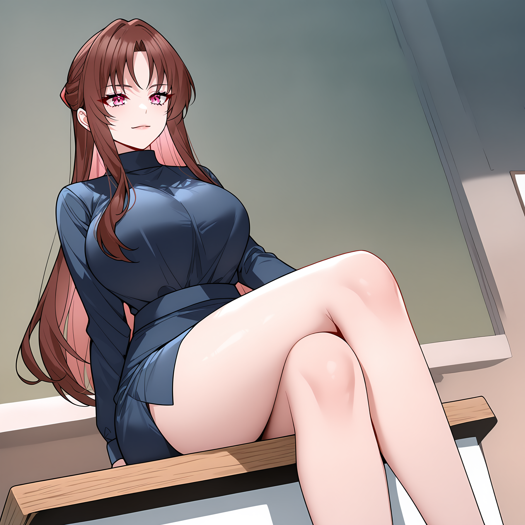 masterpiece,best quality,newest,absurdres,highres,safe,<lora:noobai_ep11_stabilizer_v0.138_fp16:1>,1girl,zhang_qianqin,<lora:Zhang Qianqin-step00008000:1>,teacher,crossed legs,