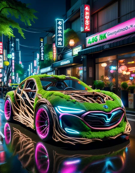 Porsche in Tokyo, neon paint, electromagnets as wheels, wheels of lightning, add detail, night photo, reflections, 4k, uhd, hdr, made of ral-mythfrst <lora:ral-mytfrst:1>