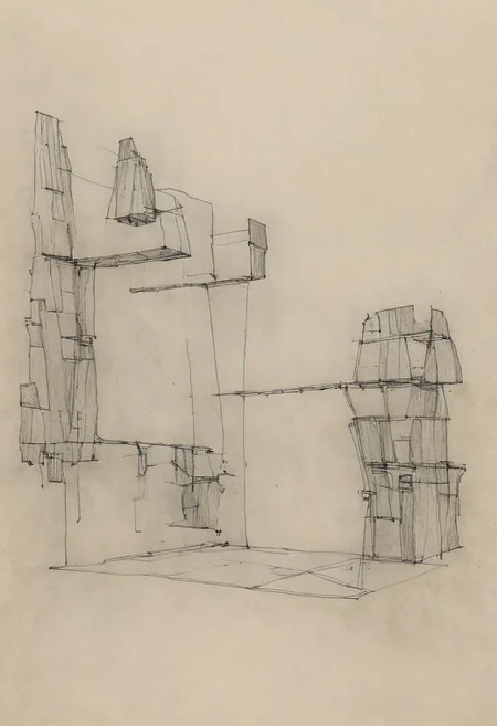a professional hand sketch of architecture,
(POV view , DOF, first people view from the entrance, low angle shot:1.4),
(Ancient civilization, Alien Prometheus movie scene, dune movie scene:1.5), (The colonial city of the future, in the mist-filled Grand Canyon, on an unknown Earth-like planet, 2 moon on sky, Spaceship flight connects colonies, waterfulls:1.3), (Machu Picchu, a mountain settlement, incredibly spectacular:1.2), (Mario Botta:1.3), (avant-garde, future, reality, science fiction, photorealistic), (modern architecture:1.2), White limestone with black granite, fountain, waterfall, landmark, square, path, narrow street,
(Large Files, Ultra Realistic, 8K, 16k, FHD, HD, VFX, Perfect, Photography, composition, Architecture Sales Photography, Architecture Competition, Ultra High Resolution, Cinematography, High Resolution Image:1.1), (dramatic lighting, direct sunlight, ray tracing, clear shadow:1.2),  (real landscape:1.1), (blurred background:1.0), (urban background, more_details) ,
great lighting, extremely detailed, hillscastel, Neo Classic, Architecture sketch