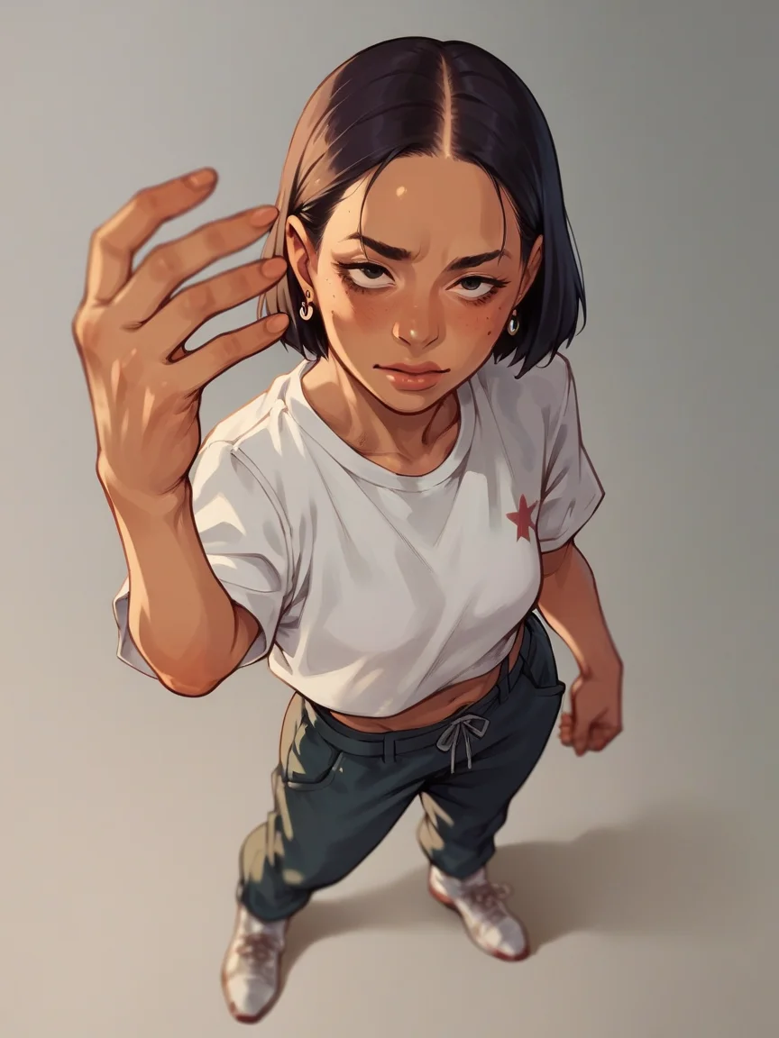 score_9, score_8_up, score_7_up, score_6_up, score_5_up, <lora:reachXLP:0.8> from above, reach, 1girl,