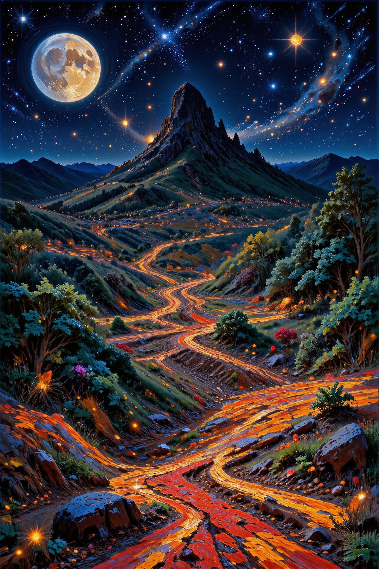 (hill), beautiful Nigerien landscape,  bright luminous starry night, pretty woman, intricate, very detailed, sharp, colorful, multilayer surrealistic paint,  <lora:Hand v2:1> <lora:Anti-Blur:1> <lora:Insane Detail Slider:0.5>   <lora:Flux.1_Turbo_Detailer:0.6> <lora:flux-photo-transparent_Alpha_1.0:0.8> <lora:flux.1_lora_flyway_Epic-detail_v2:0.6>,  <lora:Painterly01b_CE_FLUX_AIT:0.8> pntrlyCE_style,  <lora:VividlySurreal:1>