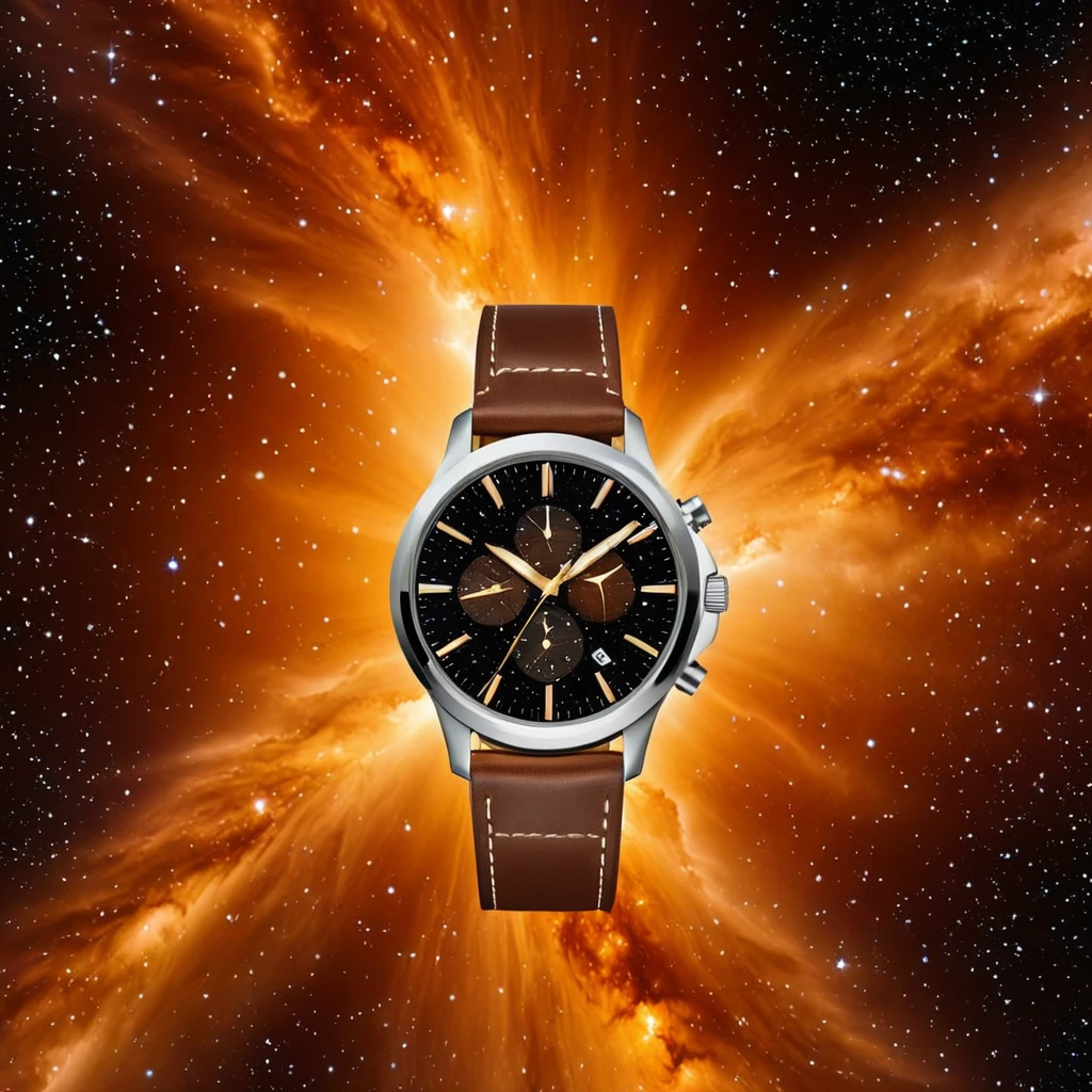(watch showcase) <lora:10_watch_showcase:1.1>
Brown background,
high quality, professional, highres, amazing, dramatic,
(Deep space nebula and star clusters:0.5),