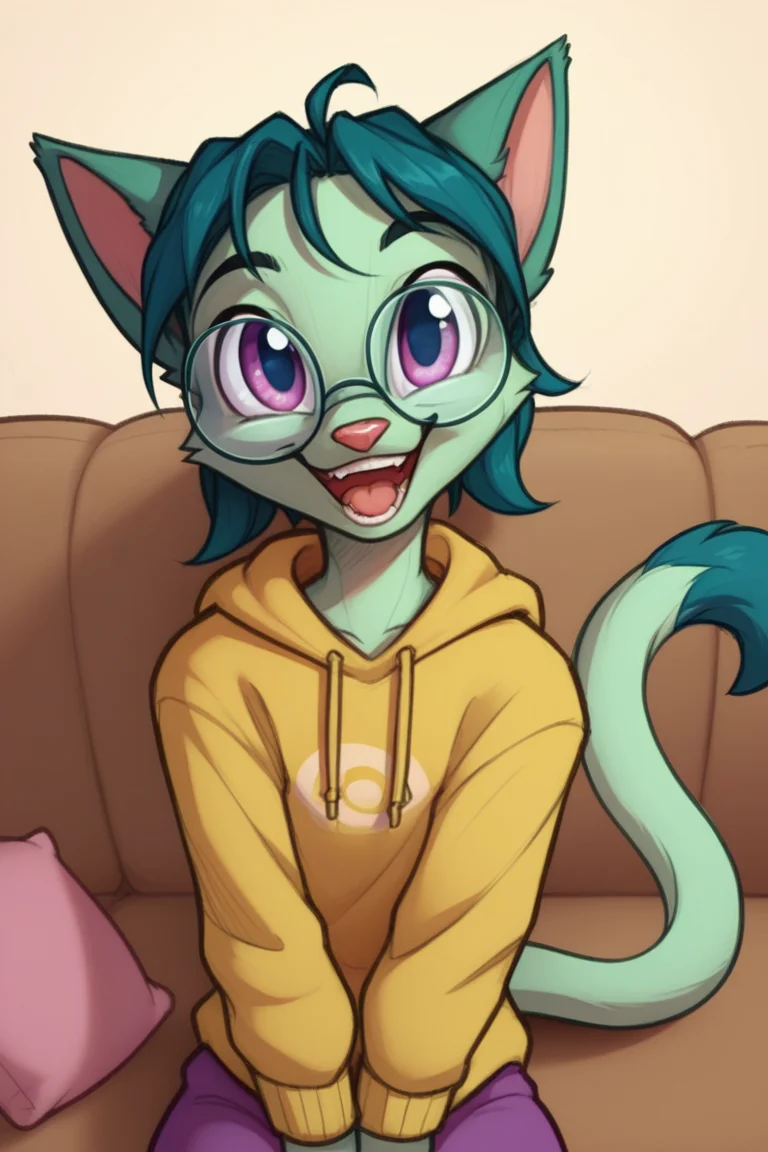score_9, score_8_up,
solo,
l1l1th_dcp, glasses, tail,
draw, sketch,
happy, sofa,
looking at viewer,
upper body,
<lora:Lilith_Dreamkeepers_-_Prelude:1>