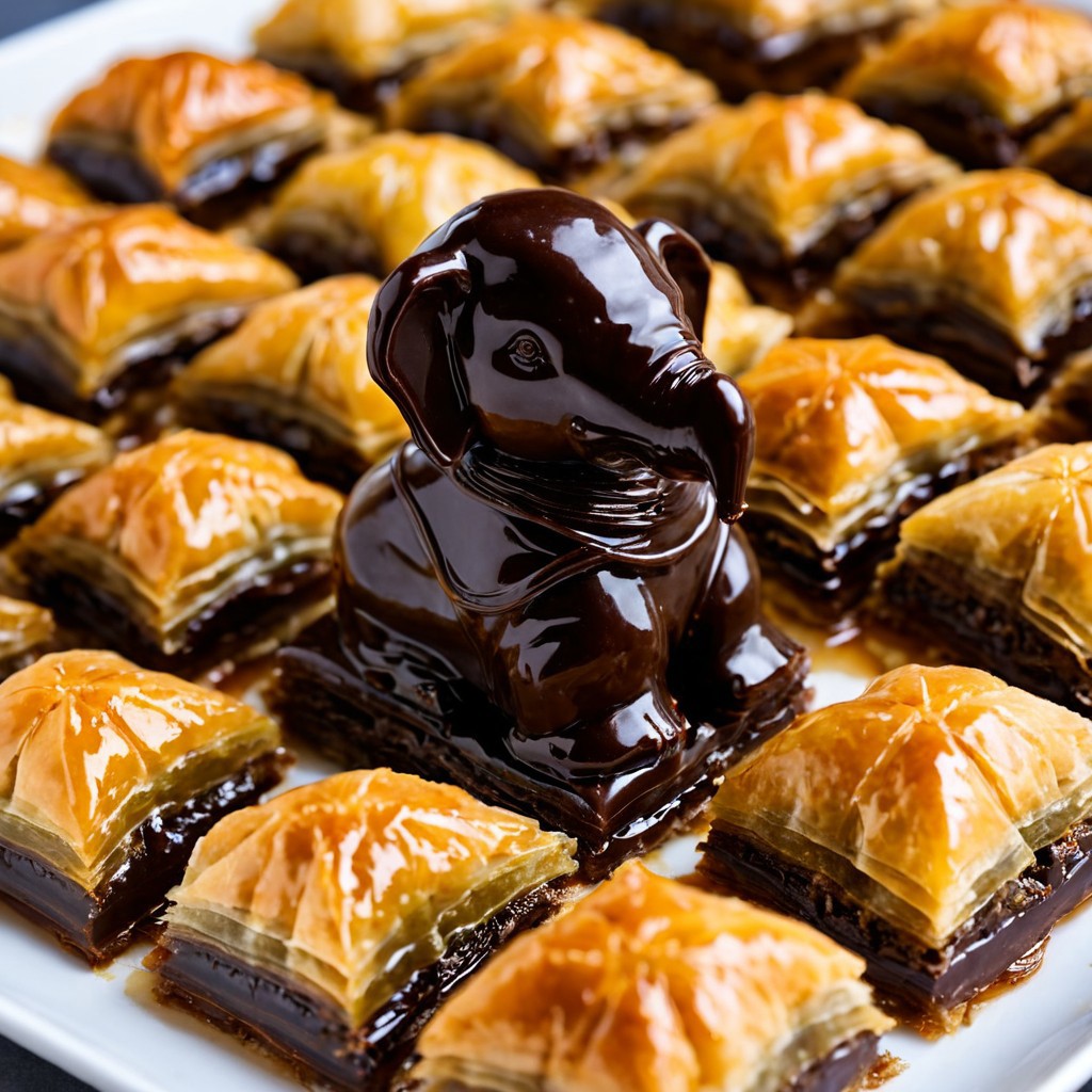 elephant made of baklava, baklava, chocolate_baklava,