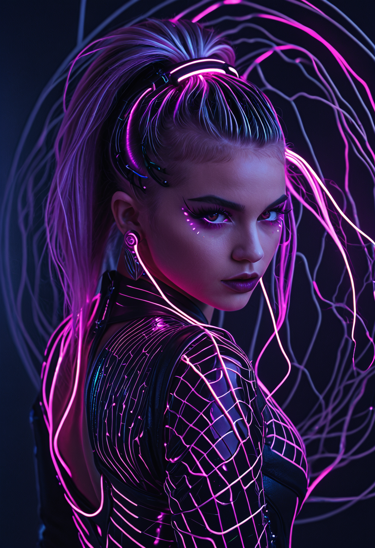 neonpunk style <lora:Alex Grey OC-000005:1>,Alex Grey,1girl, . cyberpunk, vaporwave, neon, vibes, vibrant, stunningly beautiful, crisp, detailed, sleek, ultramodern, magenta highlights, dark purple shadows, high contrast, cinematic, ultra detailed, intricate, professional