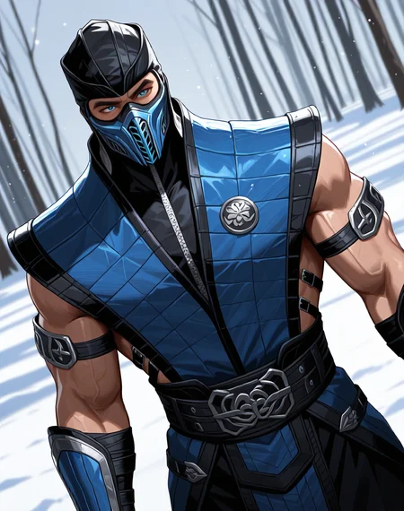 <lora:Sub_Zero_(Mortal_Kombat)_(Illustrious)_(AD):1> Sub Zero, muscular, Mortal Kombat,
dutch angle, exterior, winter landscape,
male chest focus, gradient coloring, villain, leather ninja armor, ninja headwear,
BREAK very awe, aesthetically pleasing, masterpiece, best quality, amazing quality, very aesthetic, perfect depth of field shot, in'ei,
Smooth Quality, lazympos, IllustQualXL_Pos,