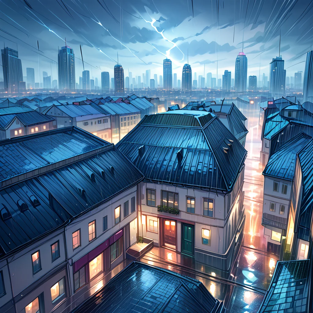 score_9, score_8_up, score_7_up,source_anime, (scenery:1.2), rain, overcast, city lights, cityscape, no humans, magic circle, <lora:Between pencils and semi-realism:1.3> stbedap, dramatic lightning,