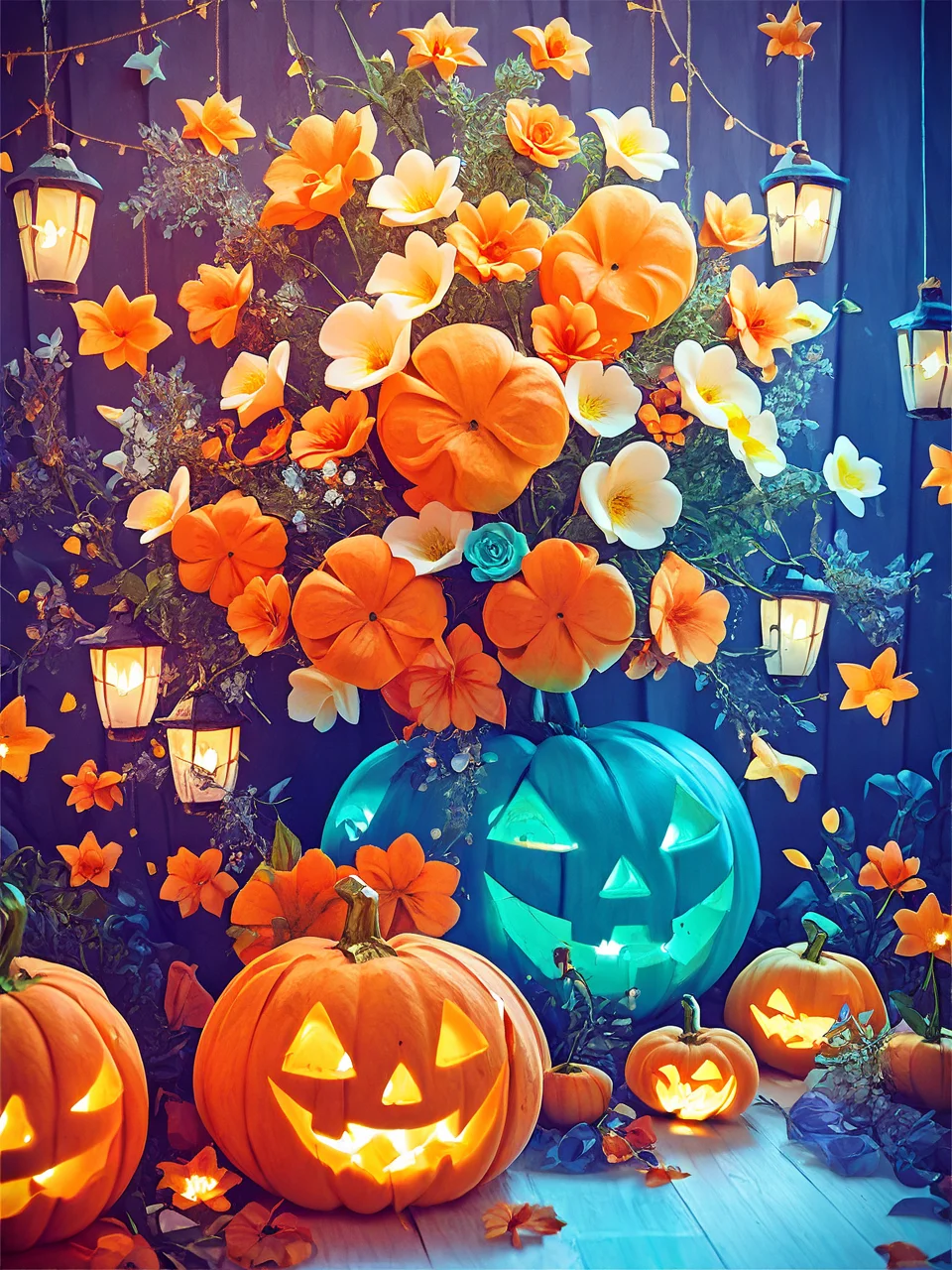<lora:Pony pumpkin-000006:1>,
pkin,score_9,score_8_up,score_7_up,
vibrant colors,modern art,pumpkin girl,a flower,illustration,