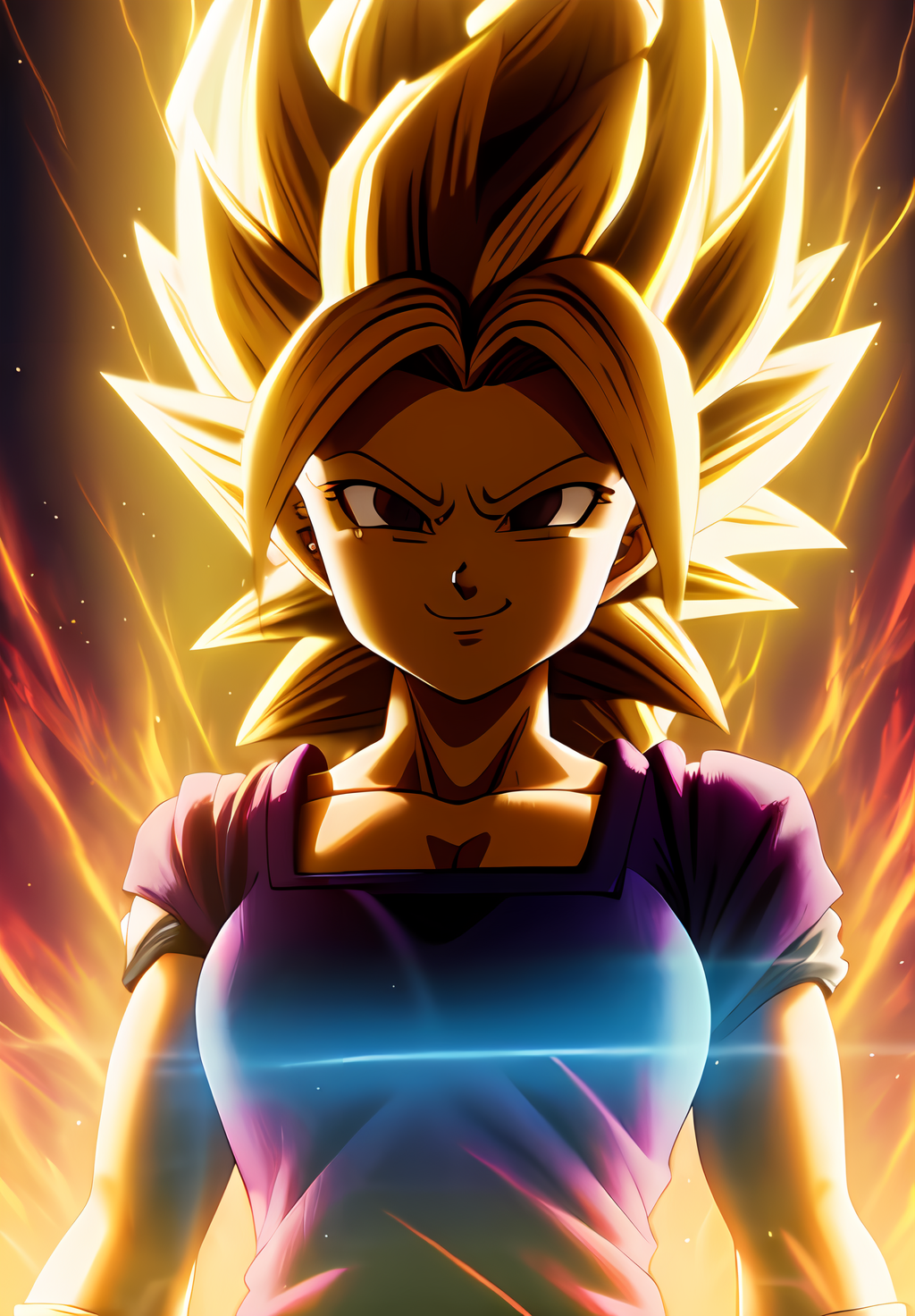 (Photo:1.3), highdetail, <lora:Caulifla:0.8>, Caulifla, 1girl, solo, super saiyan, blonde hair, aura, thunder, sardonic smile, (acclaimed, alluring, captivating, exciting, gorgeous, striking:1.3), (trending on artstation:1.3)