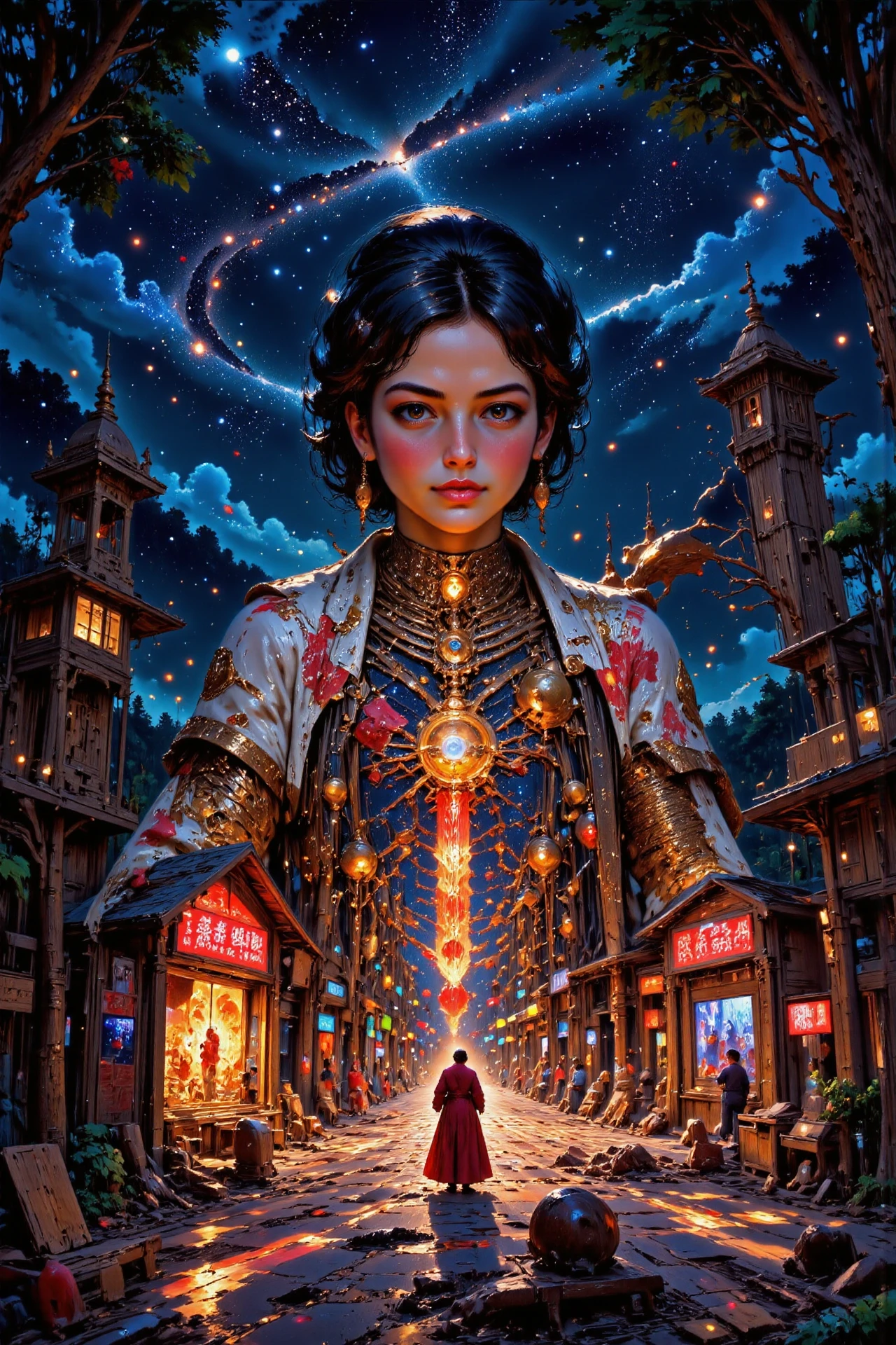 (ramen shop),  beautiful (Togolese) fantasy landscape,  bright luminous starry night, woman, intricate, very detailed, sharp, colorful, <lora:Hand v2:1> <lora:Anti-Blur:1> <lora:Insane Detail Slider:0.5>   <lora:Flux.1_Turbo_Detailer:0.6> <lora:flux-photo-transparent_Alpha_1.0:0.8> <lora:flux.1_lora_flyway_Epic-detail_v2:0.6> <lora:Painterly01b_CE_FLUX_AIT:0.8> pntrlyCE_style, <lora:VividlySurreal:0.8>, <lora:FluxMythP0rtr4itStyle:0.8> mythp0rt