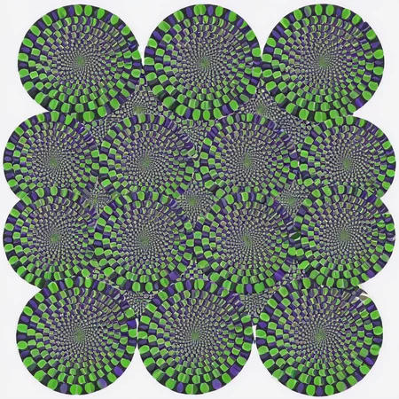 Optical illusion, opti, illusion, (no humans:0.70), (green theme:0.46), purple, moving, rotating, multiple circles, white background <lora:Optical_Illusion_XL-KK:1>