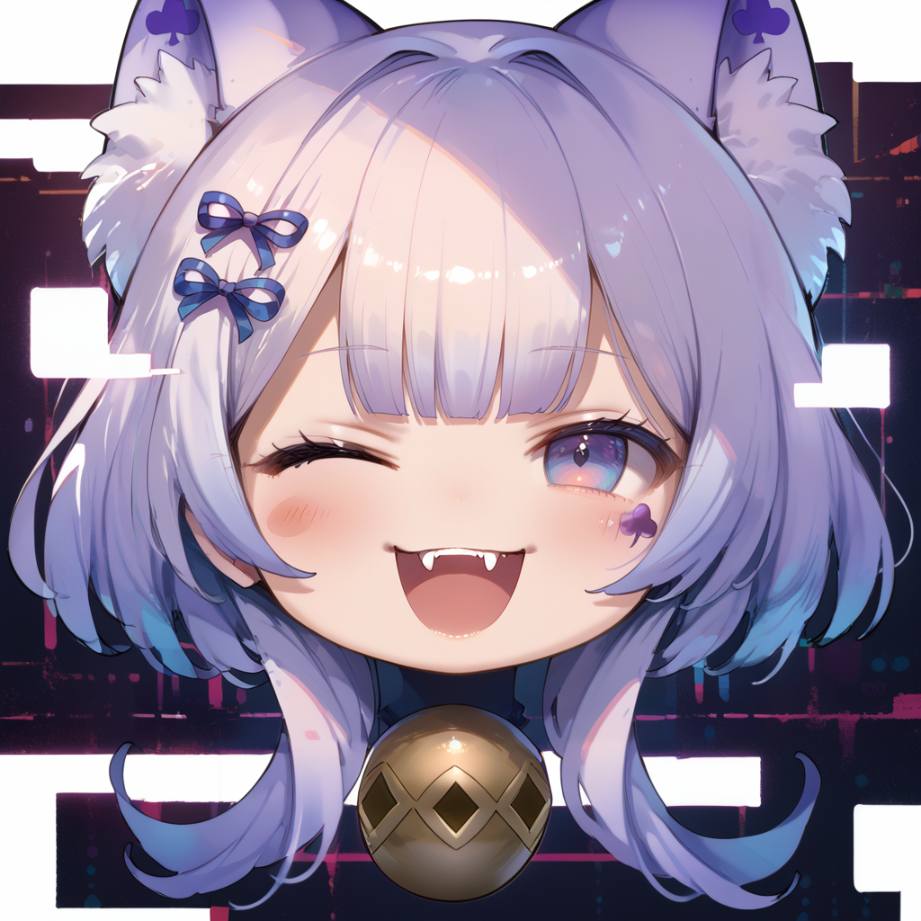 (score_9:0.9),score_8_up,score_7_up,rating_safe,anime_style,(zPDXL),(zPDXL3),((solo)),<lora:MALICE Pawn Cheshire Cat ponyXL v1.31:0.85>,chibi,((glitch)),(disembodied head:1.4),mâlice pawn cheshire cat,blush stickers,parody,neck bell,facial mark,character head stickers,meme,fangs,1girl,open mouth,smile,blush,looking at viewer,:d,portrait,facing viewer,one eye closed,winking \(animated\),