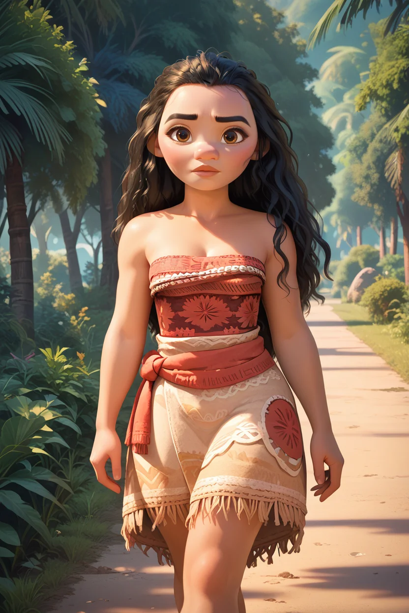 score_9, score_8_up, score_7_up,
<lora:DMoana:0.8>
DMoana, 1girl, black hair, long hair, brown eyes, looking at viewer, walking, countryside road lined with trees, late afternoon light casting long shadows, nostalgic and carefree vibe